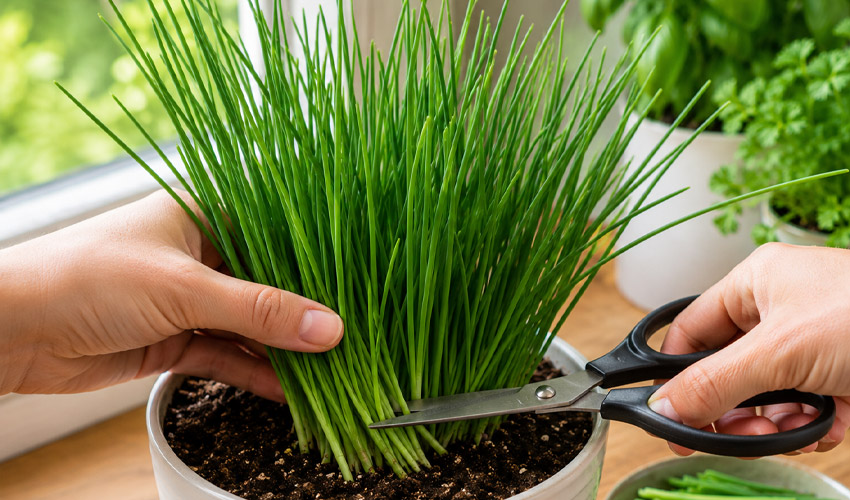 Chives Harvesting